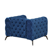 Blue velvet upholstery button tufted chair by La Spezia additional picture 5