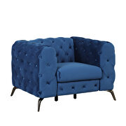 Blue velvet upholstery button tufted chair by La Spezia additional picture 7