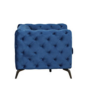 Blue velvet upholstery button tufted chair by La Spezia additional picture 8