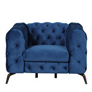 Blue velvet upholstery button tufted chair by La Spezia additional picture 10
