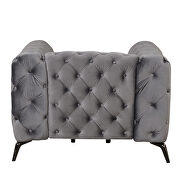 Gray velvet upholstery button tufted chair by La Spezia additional picture 6