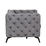 Gray velvet upholstery button tufted chair by La Spezia additional picture 9