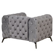 Gray velvet upholstery button tufted chair by La Spezia additional picture 10