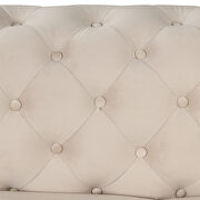 Beige velvet upholstery button tufted loveseat by La Spezia additional picture 5