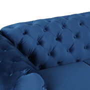 Blue velvet upholstery button tufted loveseat by La Spezia additional picture 5