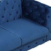 Blue velvet upholstery button tufted loveseat by La Spezia additional picture 7
