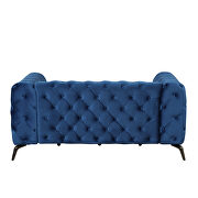 Blue velvet upholstery button tufted loveseat by La Spezia additional picture 8