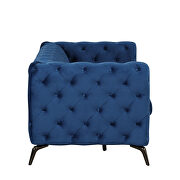 Blue velvet upholstery button tufted loveseat by La Spezia additional picture 10