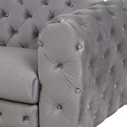 Gray velvet upholstery button tufted loveseat by La Spezia additional picture 2