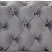 Gray velvet upholstery button tufted loveseat by La Spezia additional picture 5