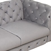 Gray velvet upholstery button tufted loveseat by La Spezia additional picture 9