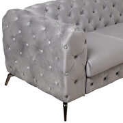 Gray velvet upholstery button tufted loveseat by La Spezia additional picture 10