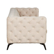 Beige velvet upholstery button tufted modern sofa by La Spezia additional picture 11