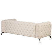 Beige velvet upholstery button tufted modern sofa by La Spezia additional picture 3