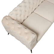 Beige velvet upholstery button tufted modern sofa by La Spezia additional picture 4