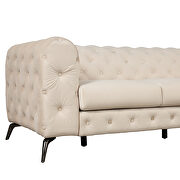 Beige velvet upholstery button tufted modern sofa by La Spezia additional picture 5