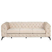 Beige velvet upholstery button tufted modern sofa by La Spezia additional picture 7