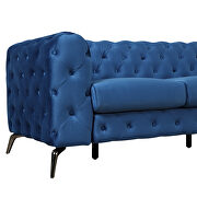 Blue velvet upholstery button tufted modern sofa by La Spezia additional picture 14