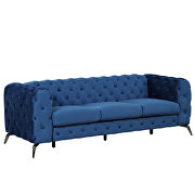 Blue velvet upholstery button tufted modern sofa by La Spezia additional picture 3