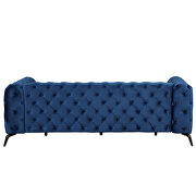 Blue velvet upholstery button tufted modern sofa by La Spezia additional picture 4