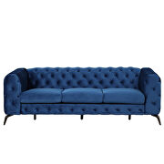 Blue velvet upholstery button tufted modern sofa by La Spezia additional picture 5