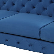 Blue velvet upholstery button tufted modern sofa by La Spezia additional picture 7