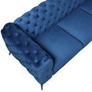 Blue velvet upholstery button tufted modern sofa by La Spezia additional picture 9