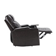 Black pu power motion 360 swivel recliner with usb charging port by La Spezia additional picture 11