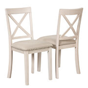 Modern dining table set: round table and 4 chairs in antique white by La Spezia additional picture 13