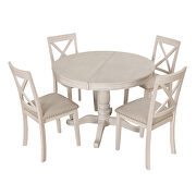 Modern dining table set: round table and 4 chairs in antique white by La Spezia additional picture 15