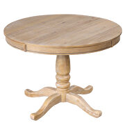 Natural wood wash modern dining table set: round table and 4 chairs by La Spezia additional picture 12