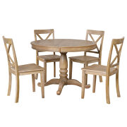 Natural wood wash modern dining table set: round table and 4 chairs by La Spezia additional picture 15