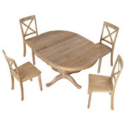 Natural wood wash modern dining table set: round table and 4 chairs by La Spezia additional picture 16