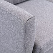 2-seat sofa couch with modern gray linen fabric additional photo 2 of 10