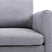 2-seat sofa couch with modern gray linen fabric additional photo 3 of 10