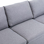 2-seat sofa couch with modern gray linen fabric additional photo 5 of 10