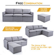 2-seat sofa couch with modern gray linen fabric by La Spezia additional picture 6