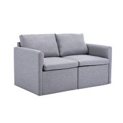 2-seat sofa couch with modern gray linen fabric by La Spezia additional picture 7
