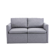 2-seat sofa couch with modern gray linen fabric by La Spezia additional picture 8