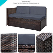 Gray cushioned outdoor patio rattan furniture sectional 4 piece set by La Spezia additional picture 5