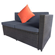 Gray cushioned outdoor patio rattan furniture sectional 4 piece set by La Spezia additional picture 9