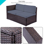 Gray cushioned outdoor patio rattan furniture sectional 4 piece set by La Spezia additional picture 10