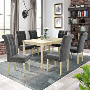 7 piece dining table set with 6 upholstered dining chairs by La Spezia additional picture 6