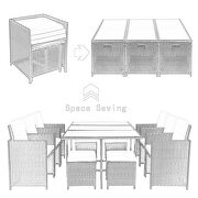 11-piece outdoor rattan wicker patio dining table set by La Spezia additional picture 10