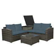 4 pcs outdoor cushioned pe rattan wicker sectional sofa set by La Spezia additional picture 6