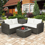 4 pcs outdoor cushioned pe rattan wicker sectional sofa set by La Spezia additional picture 2