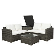 4 pcs outdoor cushioned pe rattan wicker sectional sofa set by La Spezia additional picture 14