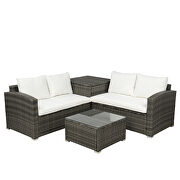 4 pcs outdoor cushioned pe rattan wicker sectional sofa set by La Spezia additional picture 10