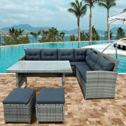 6-piece patio furniture set outdoor sectional sofa with glass table by La Spezia additional picture 8