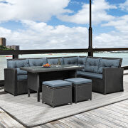 6-piece patio furniture set outdoor sectional sofa with glass table by La Spezia additional picture 12